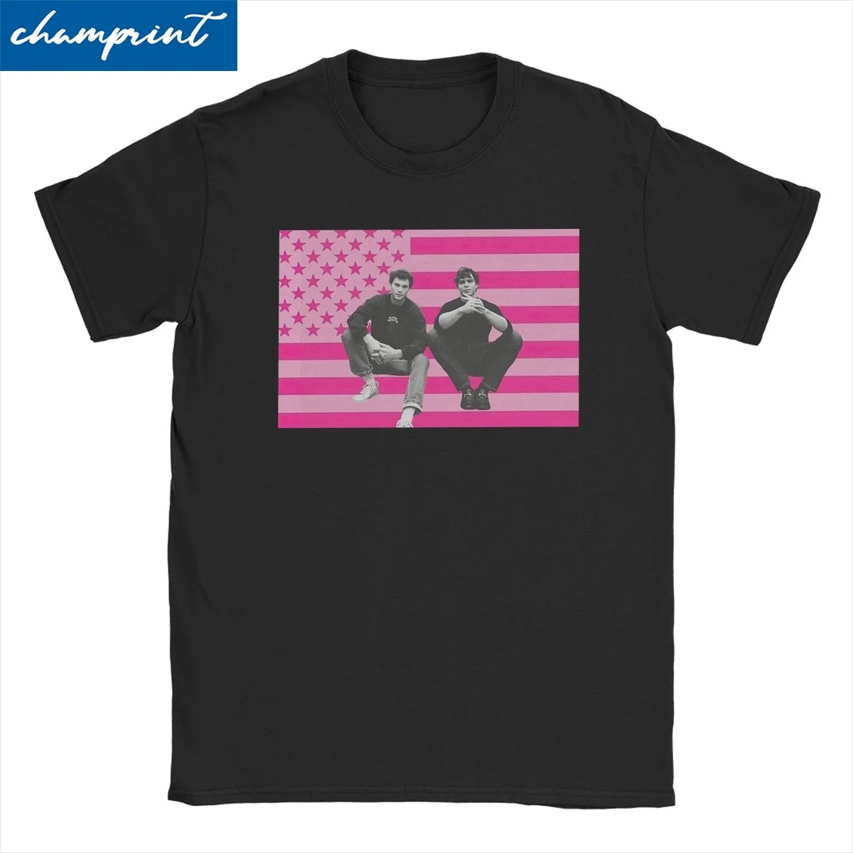 Funny Cooper Koch Nicholas Chavez Pink Flag T-Shirts Men Women's Crew Neck Pure Cotton T Shirts Tee Shirt Summer Clothes