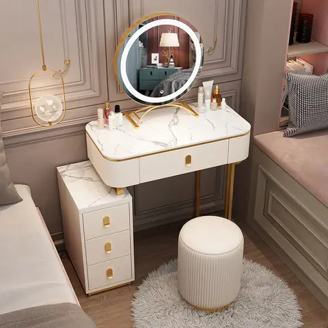 거실 나이트 스탠드 드레서 침실 드레싱, 모바일 라덴 메이크업 테이블, 에미러 세트 서랍, 토아레카 침실 가구