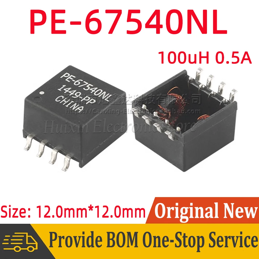 2pcs PE-67540NL PE-67540 Surface Mount SMD Common Mode Chokes Coil Filter Inductor Inductance 100uH 0.5A Common Mode Noise EMI