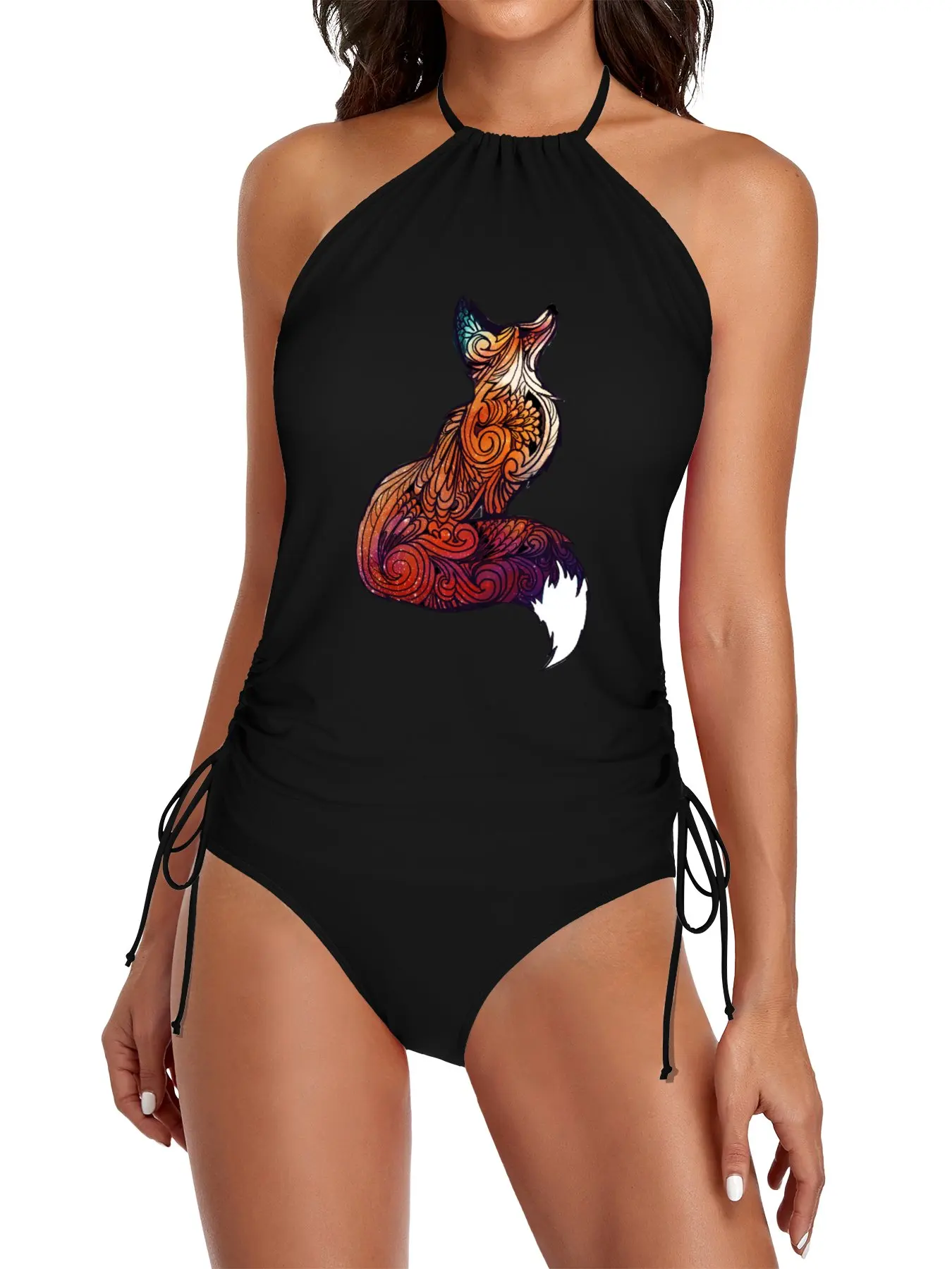 

Space Fox Split Swimsuit Set swimming suit woman Summer woman outfit beach clothes woman