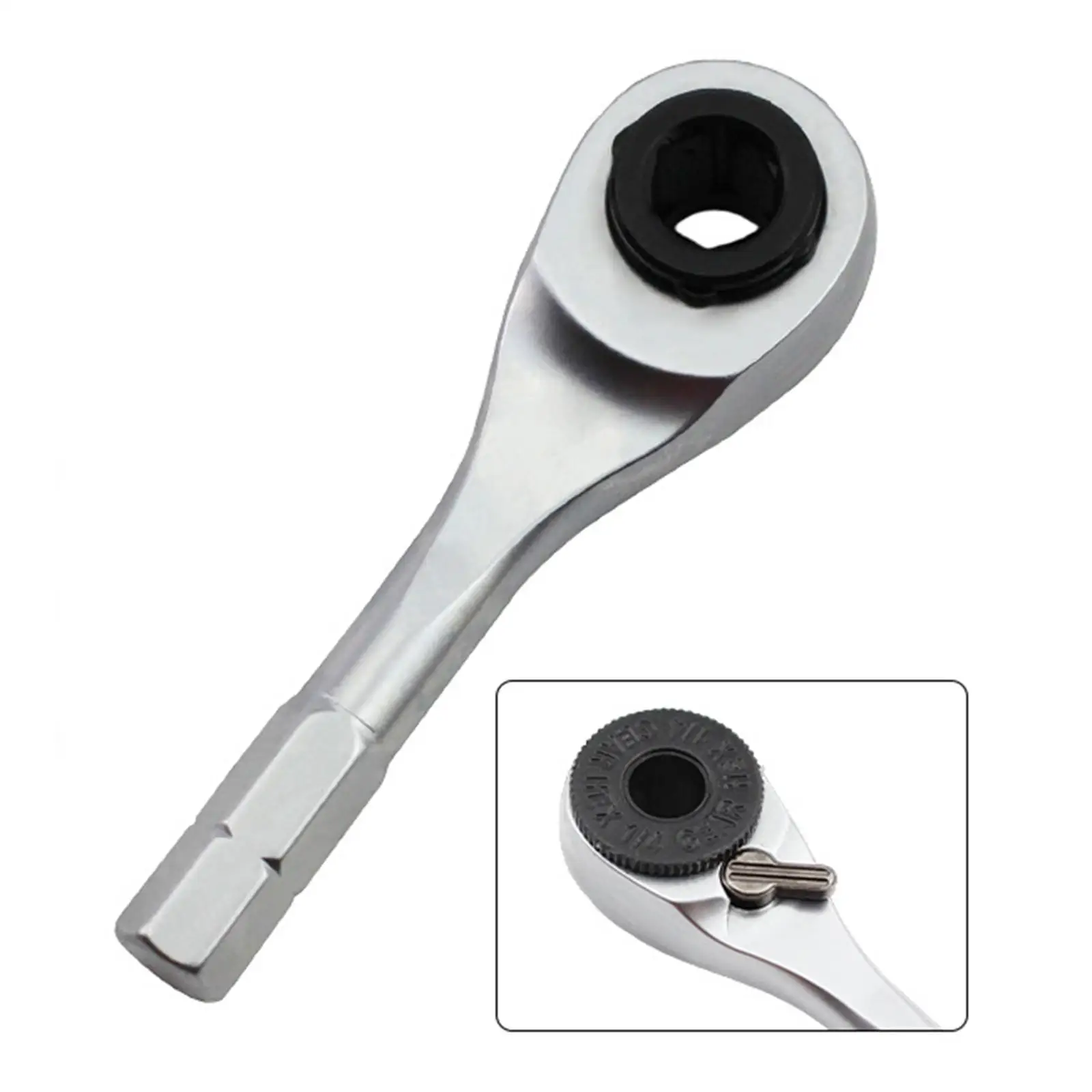 

Hex Ratchet Wrench Head Ergonomic Grip Multifunctional Sturdy Mini Hex Socket Wrench Head Maintenance Kit Double Direction Tool