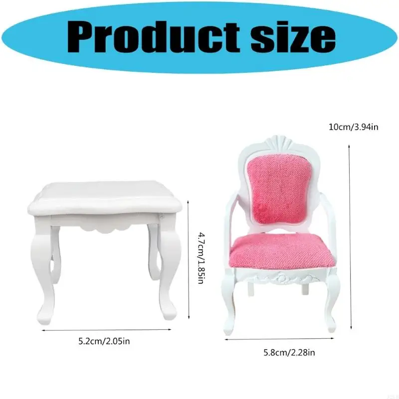 1/12 domek dla lalek miniaturowe meble drewniany stolik kawowy fotel do kreatywnego wyświetlania scen i entuzjastów A2UB