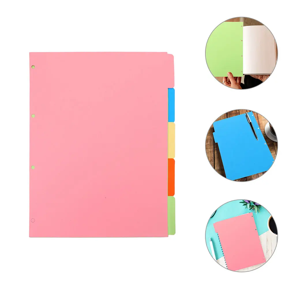 

3Sets Colored Index Dividers for Binder A4 4-Hole Punch Loose Leaf Notebook Journal Report Presentation Diary Hardcover Divider