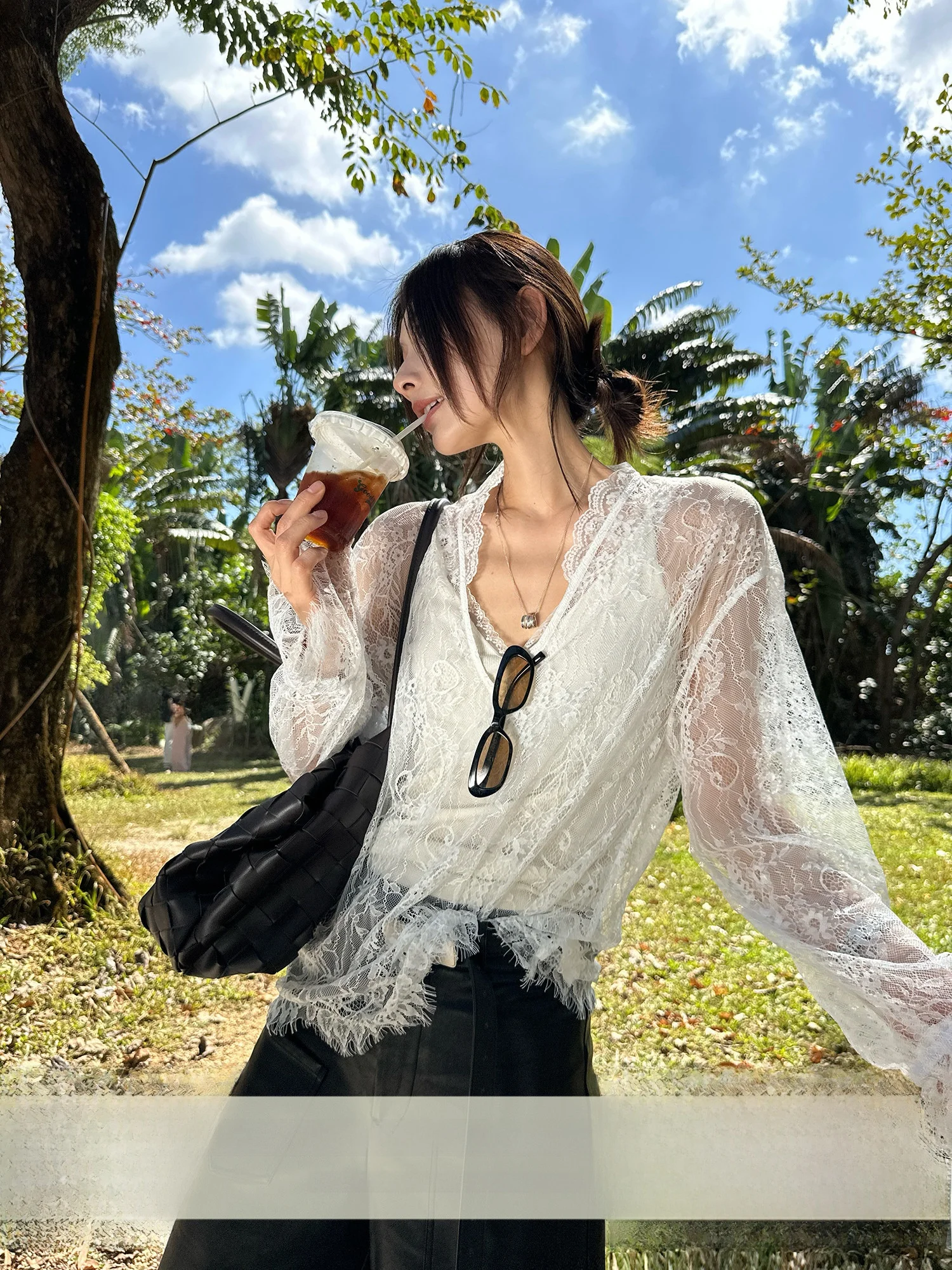 

JCCC adow Design Long Sve Lace Base irt T-irt V-Ne See-Tough Layering Top Women's Faion mat Sle