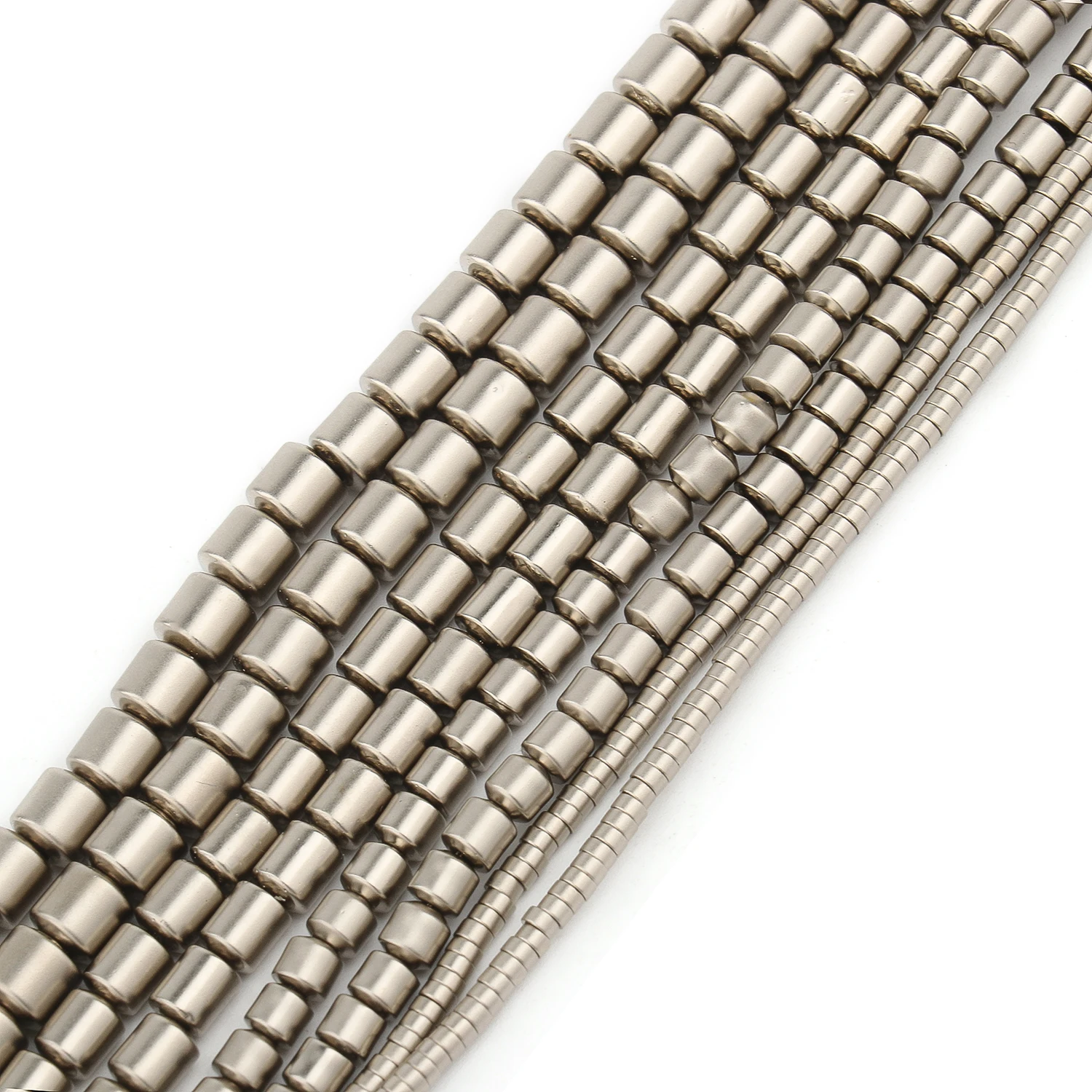 Matte Rhodium Hematite Beads Fashion Square Cube Arrow Tube Flat Round Rondelle Loose Beads for Jewelry Making Diy Bracelet