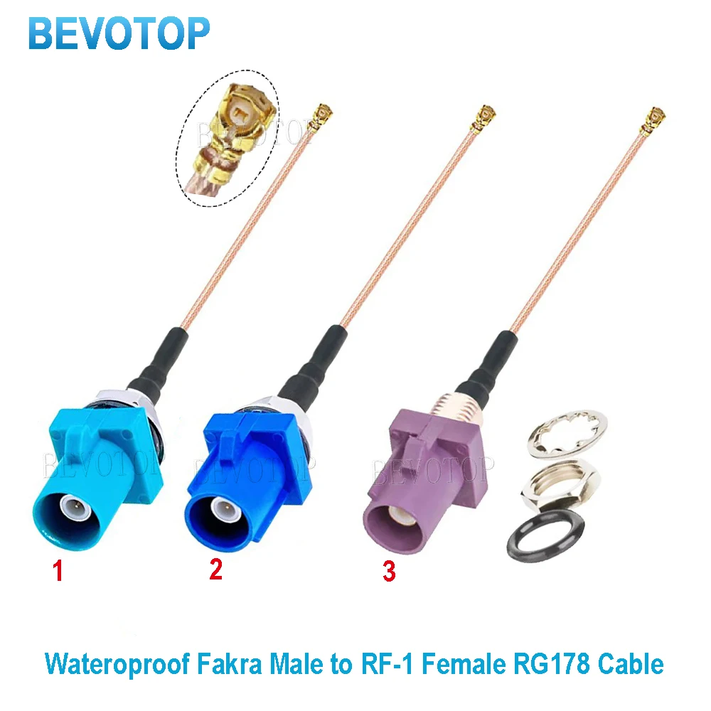 10PCS/LOT Fakra to IPX RG178 Cable Waterproof Fakra Male Code C/D/Z to u.FL/IPX-1Female Jack Antenna Pigtail Fakra to Ufl Jumpe