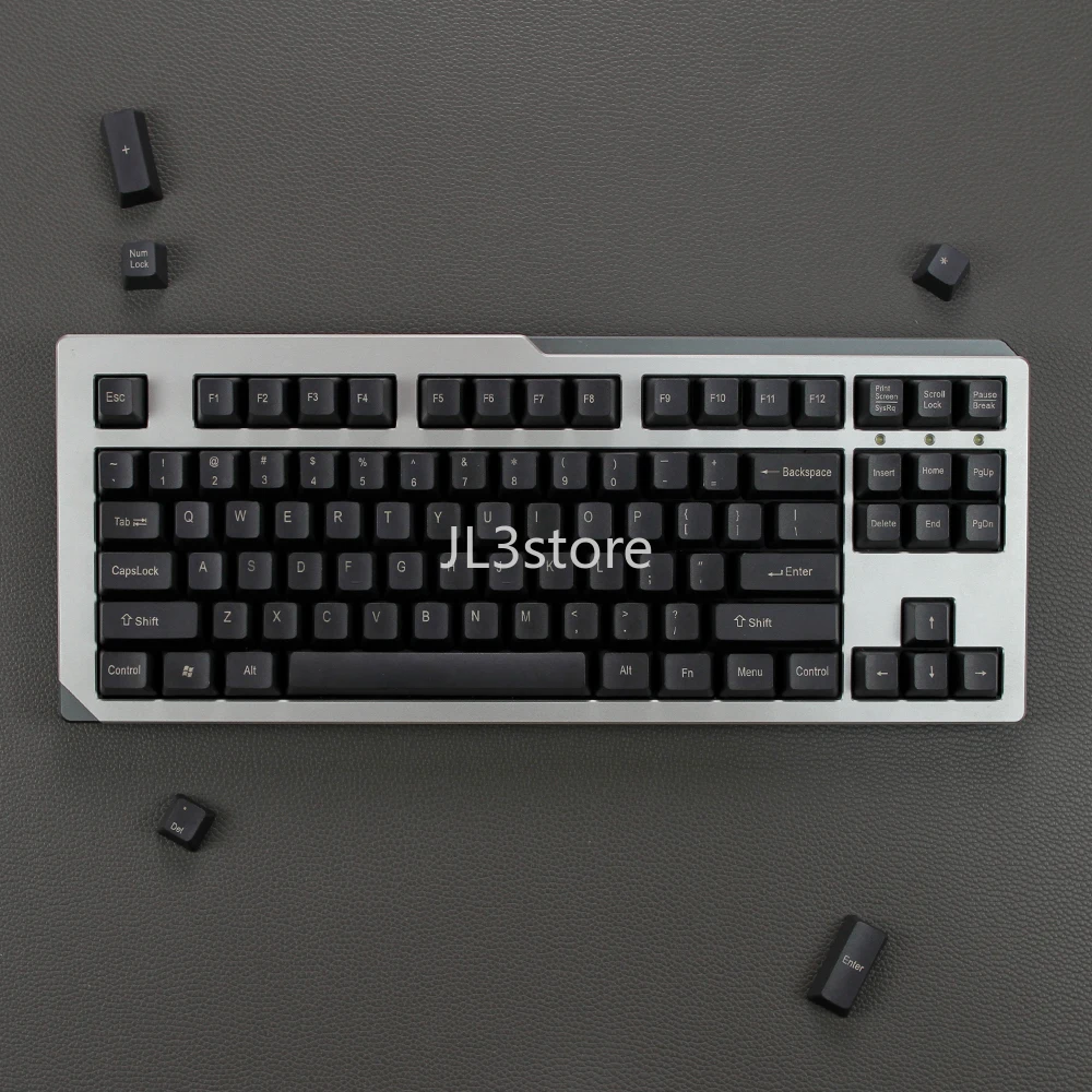 

Mechanical keyboard universal PBT thickened keycap side engraved minimalist black keycap 104/87