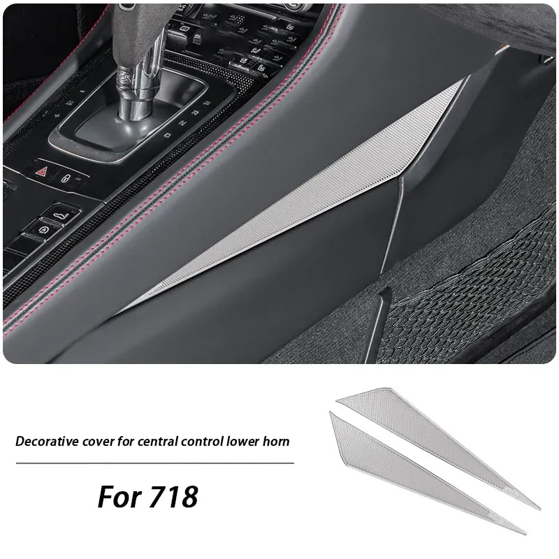 Car Interior Door Modification Central Control Horn Cover Decoration For Porsche 718 Cayman Boxster 982 981 Accessories