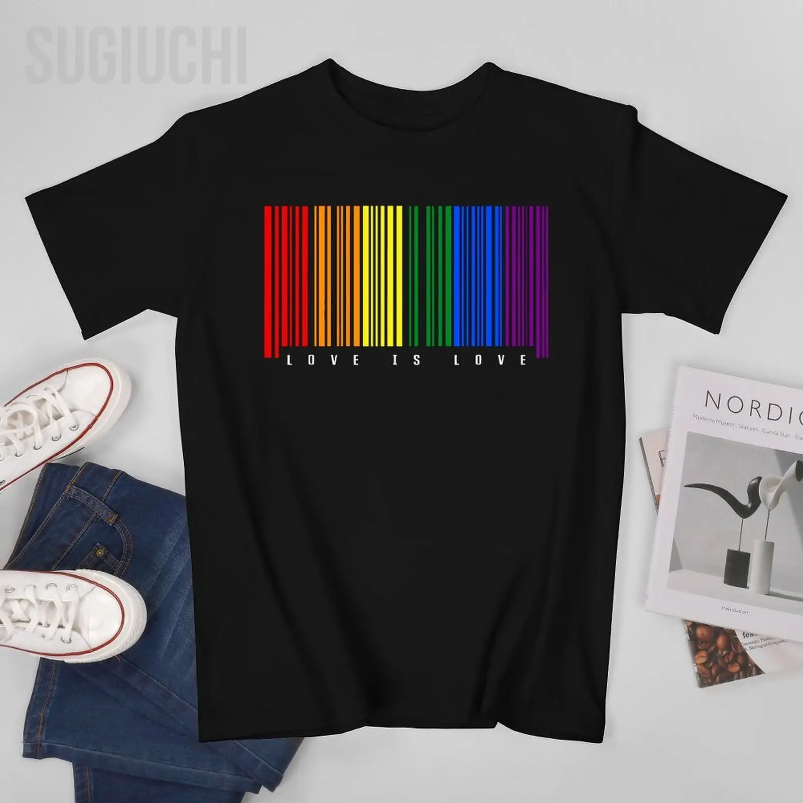 Unisex Men LGBTQ Love Is Love Gay pride LGBTQ Gay Pride Tshirt Tees T Shirts Women Boys 100% Cotton T-Shirt