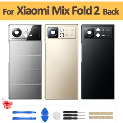 Battery Back Cover For Xiaomi Mix Fold 2 22061218C Case Rear Door Housing with Lens Glass Repair Parts Replacement