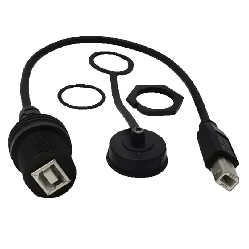 USB2.0 B Printing Male To Female AUX Embedded Panel Installation Extension Printer Cable 0.3m For Car Truck Motorcycle Dashboard