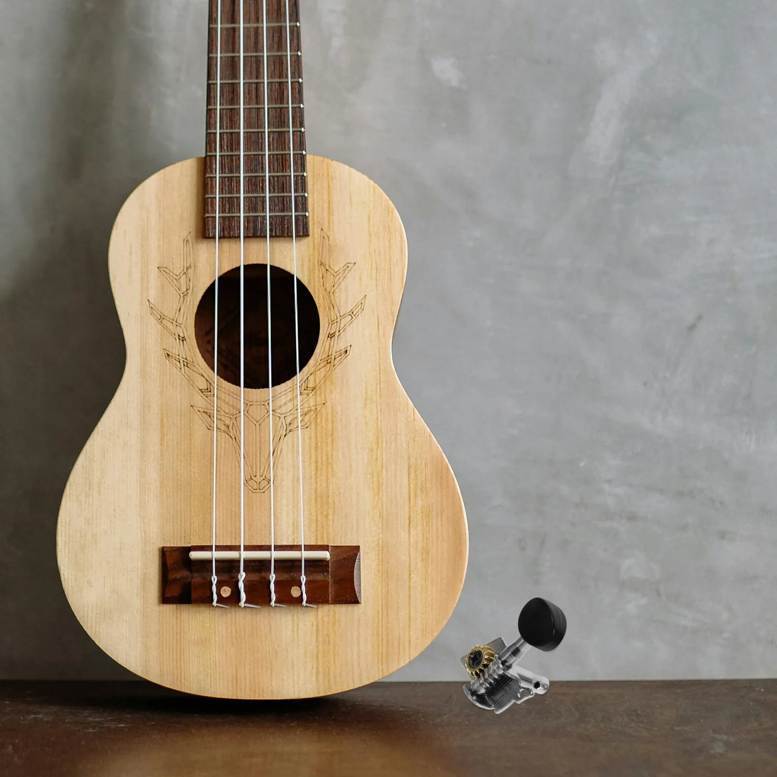 4pcs Ukulele Tuners with Solid Plastic Body & Steel Plate, Mellow Sound, Smooth Touch for 4-String Ukulele