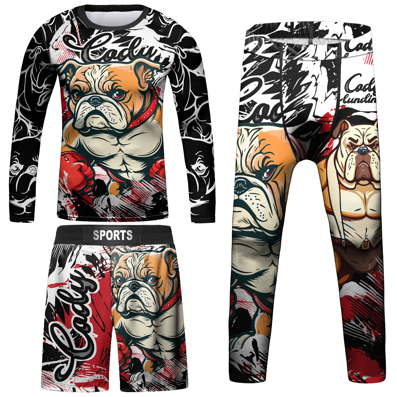 

Cody Lundin Breathable Rash Guard Sets For Children Boys Mma Combat Wrestling Taekwondo Club Physical Fitness Exercise Equipment