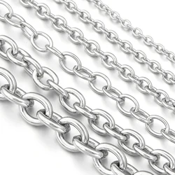 5 yards/lot Stainless Steel Chain Metal O Shape Chain Twisted Chain Wide Link Chains For DIY Jewelry Making Necklace Bracelets
