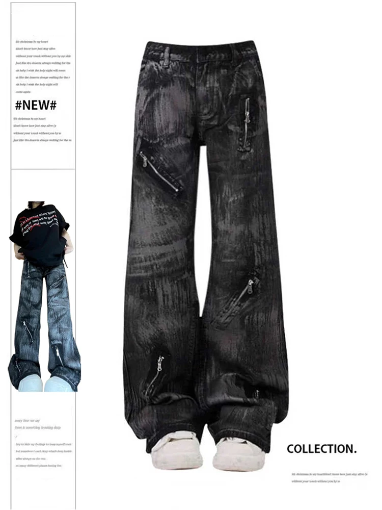 Women Y2k Oversize Jeans Baggy Harajuku 90s Aesthetic Denim Trousers Japanese 2000s Style Emo Jean Pants Vintage Trashy Clothes