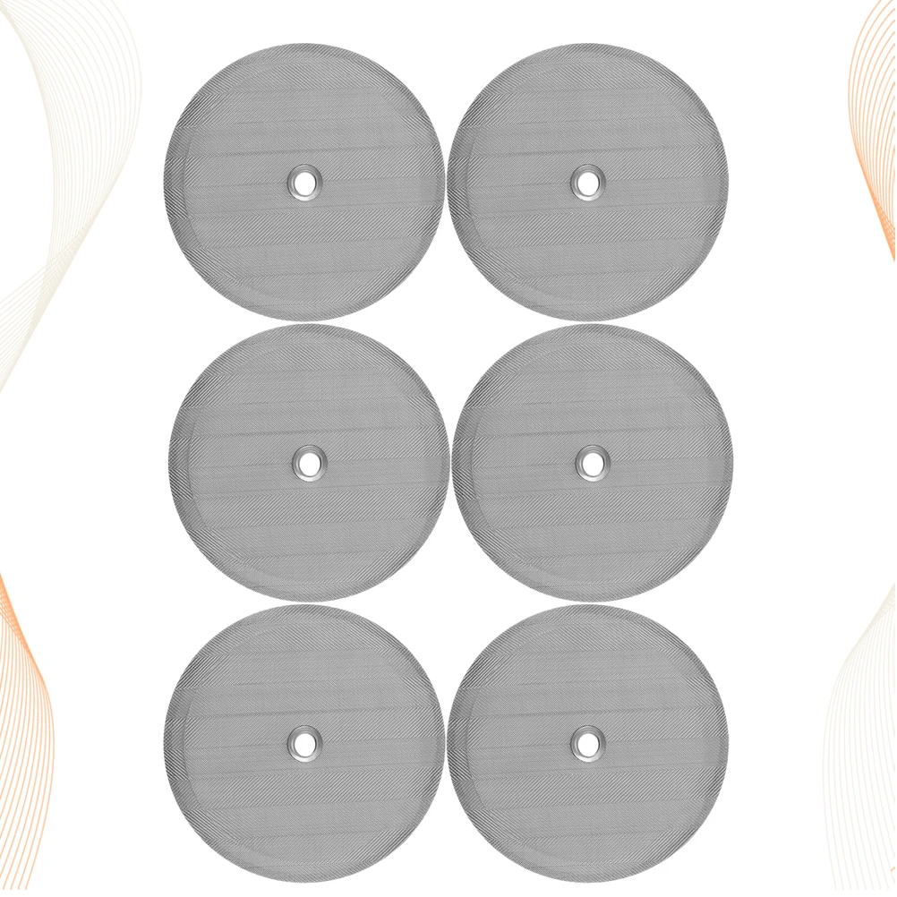 

6pcs 100mm Stainless Filter Method Pressure Pot Coffee Filter Coffee Pot Accessories Coffee Funnel (Silver)