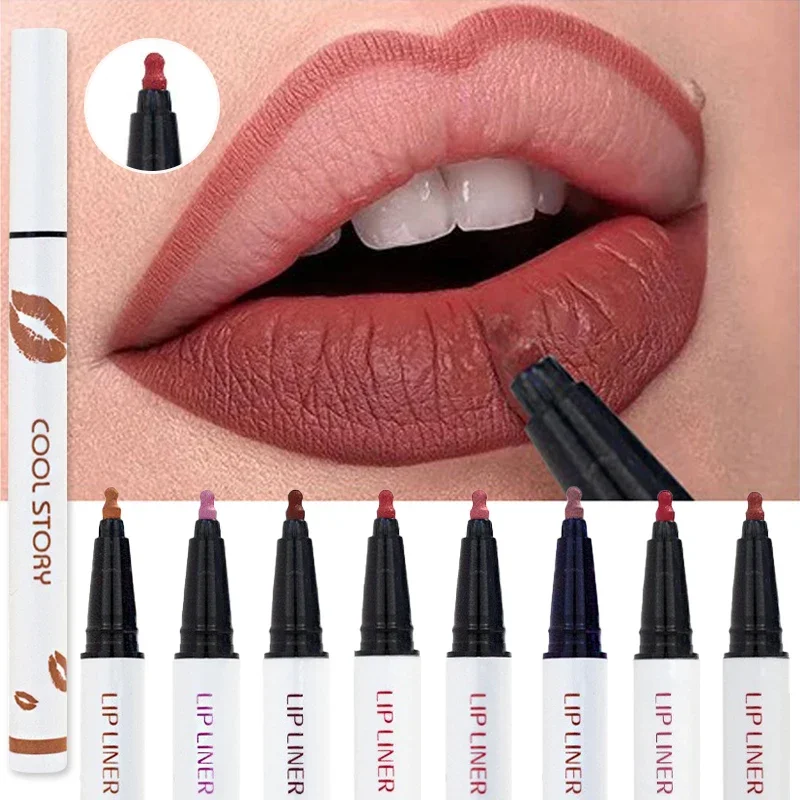 Flüssiger Lipliner-Stift, langlebige Lippen, kosmetisches Werkzeug, matt, weicher Lipliner-Stick, schnell trocknend, wischfest, natürlicher Lippenstift-Stift