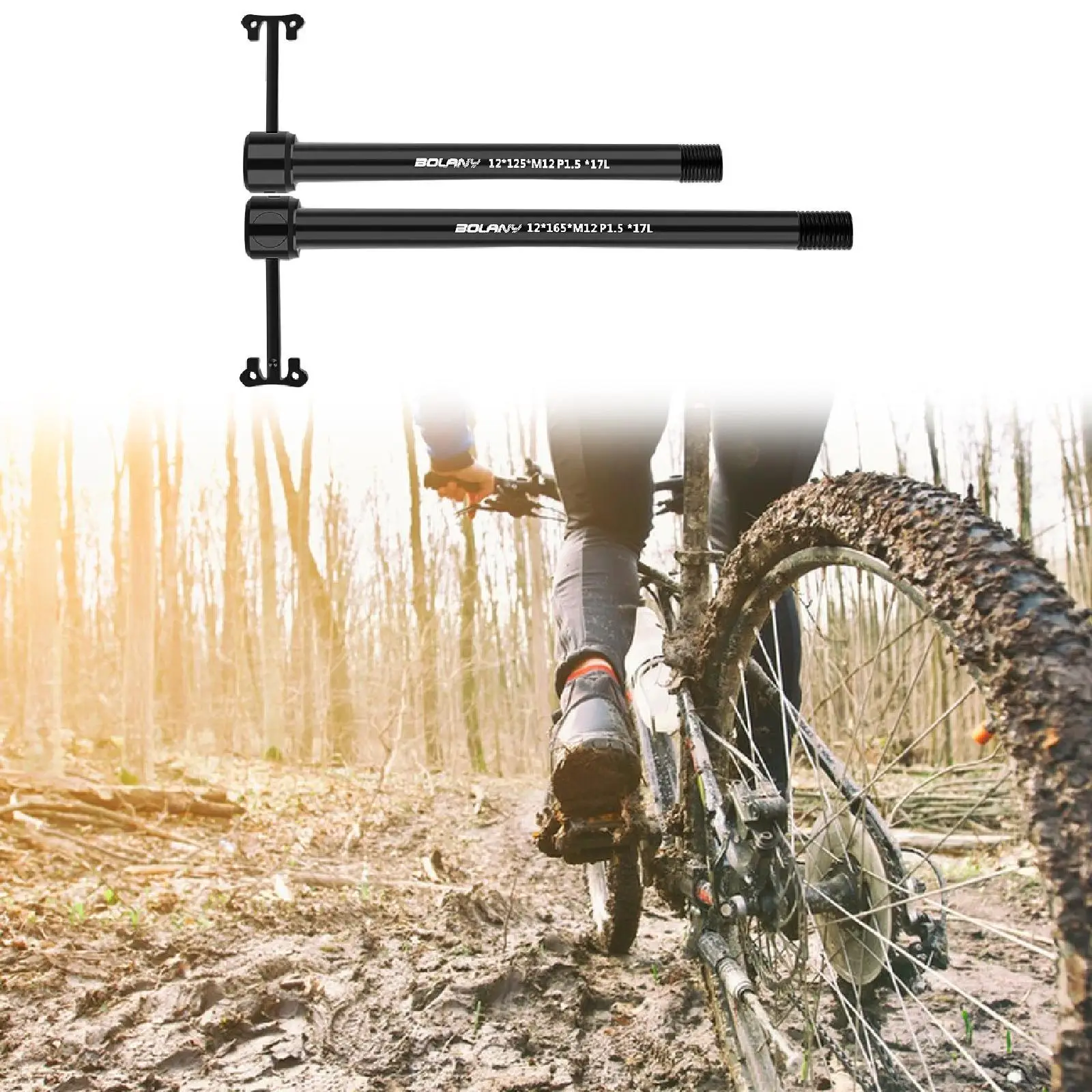 

Bicycle Hub thru Axle Repair Part Easy to Install for Mountain Road Bikes