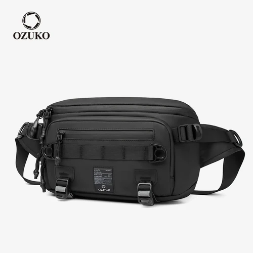 OZUKO, riñonera impermeable a la moda para hombre, bolsas para deportes al aire libre, riñonera táctica, bolso cruzado de calidad para hombre y adolescente