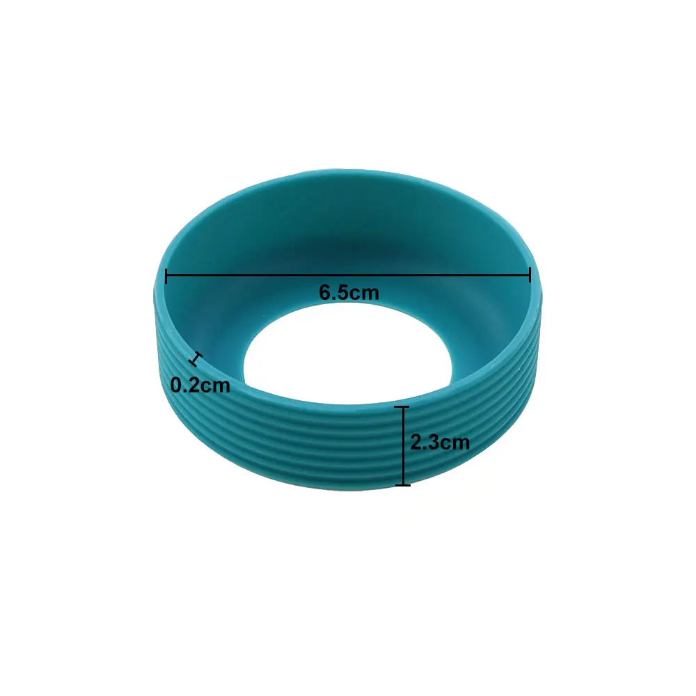 JCD 6.5cm Silicone Water Cup Bottom Cover Protective Case Anti Slip Threaded Water Bottle Sleeve Accessories