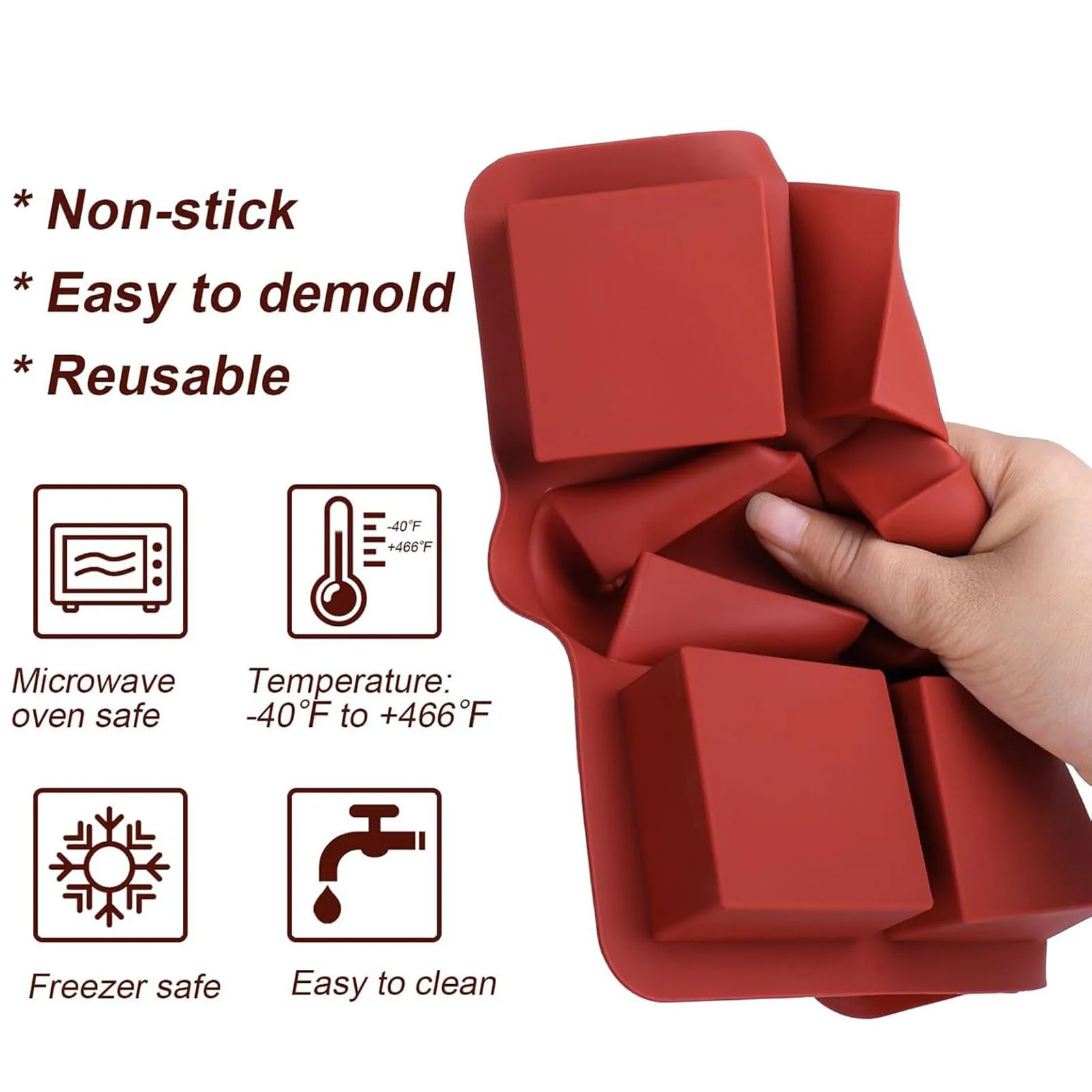 

Chocolate Mould Silicone Deep Pack Of 2 Dubai Chocolate Mould Silicone Mould Extra Deep Mould 9 Bakeware with Lids And Handles