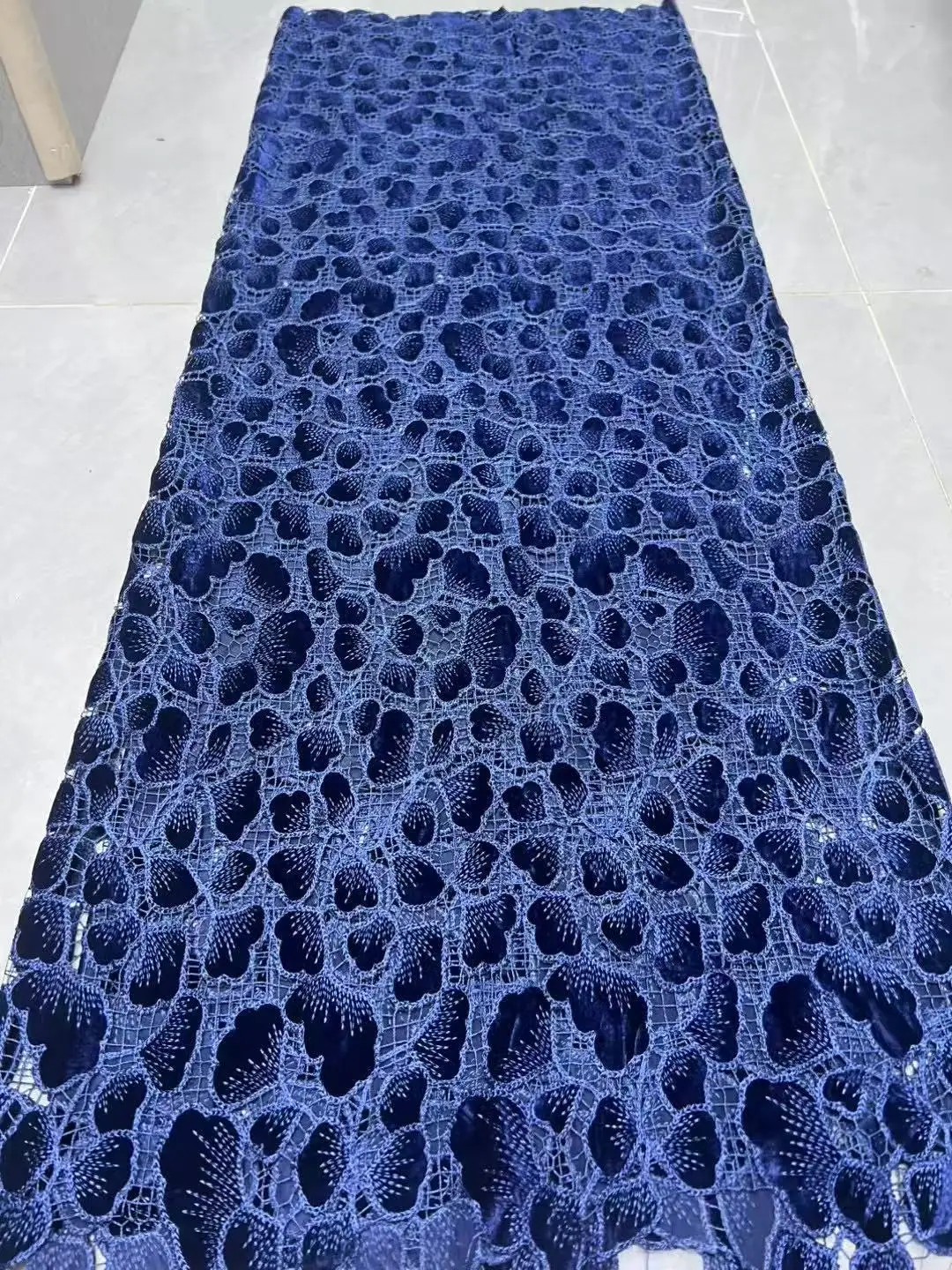 Highest Quality Original Korea Velvet Lace African Guipure Cord Suede Fabric Modern Traditional Events Celebrants Flannel Dress