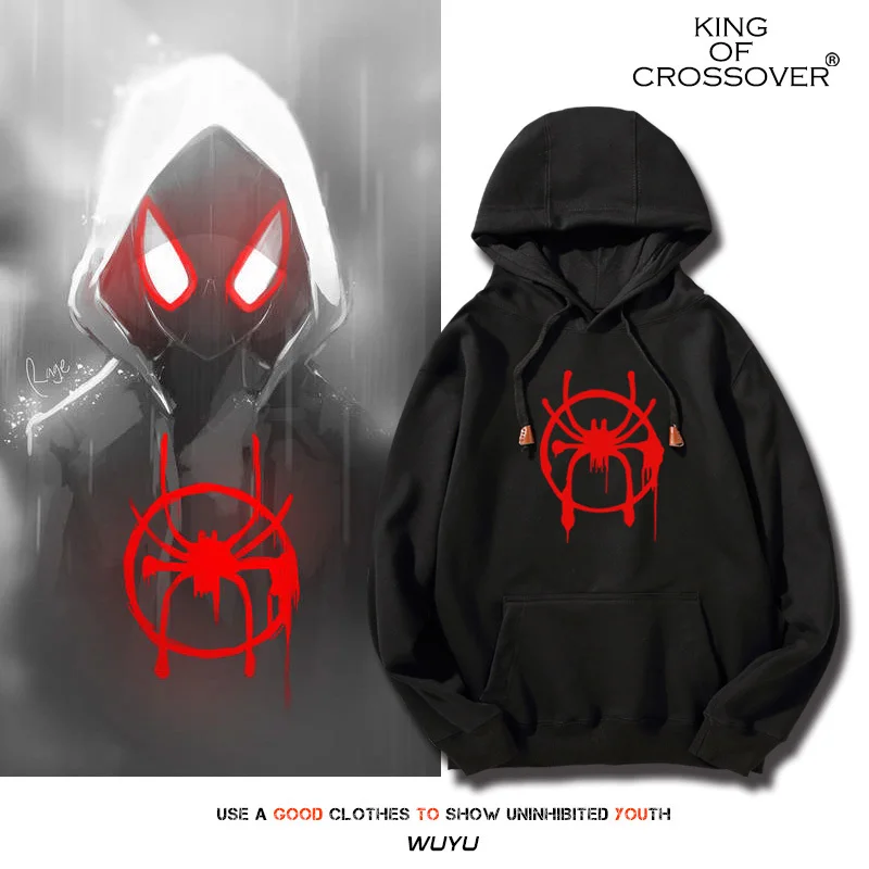 Anime parallel Universe spider pattern sport coat casual fashion hooded jumper