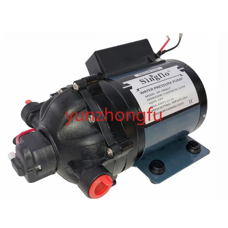 7GPM 60PSI hy70601t agriculture diaphragm pumps 12v dc small electric motor water pump