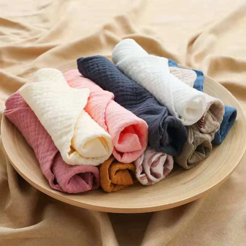 10 Pcs Baby Square Towels Infants Wash Hand Face Towel Handkerchief Feeding Bib Burp Cloth Soft Crepe Muslin Saliva Towel