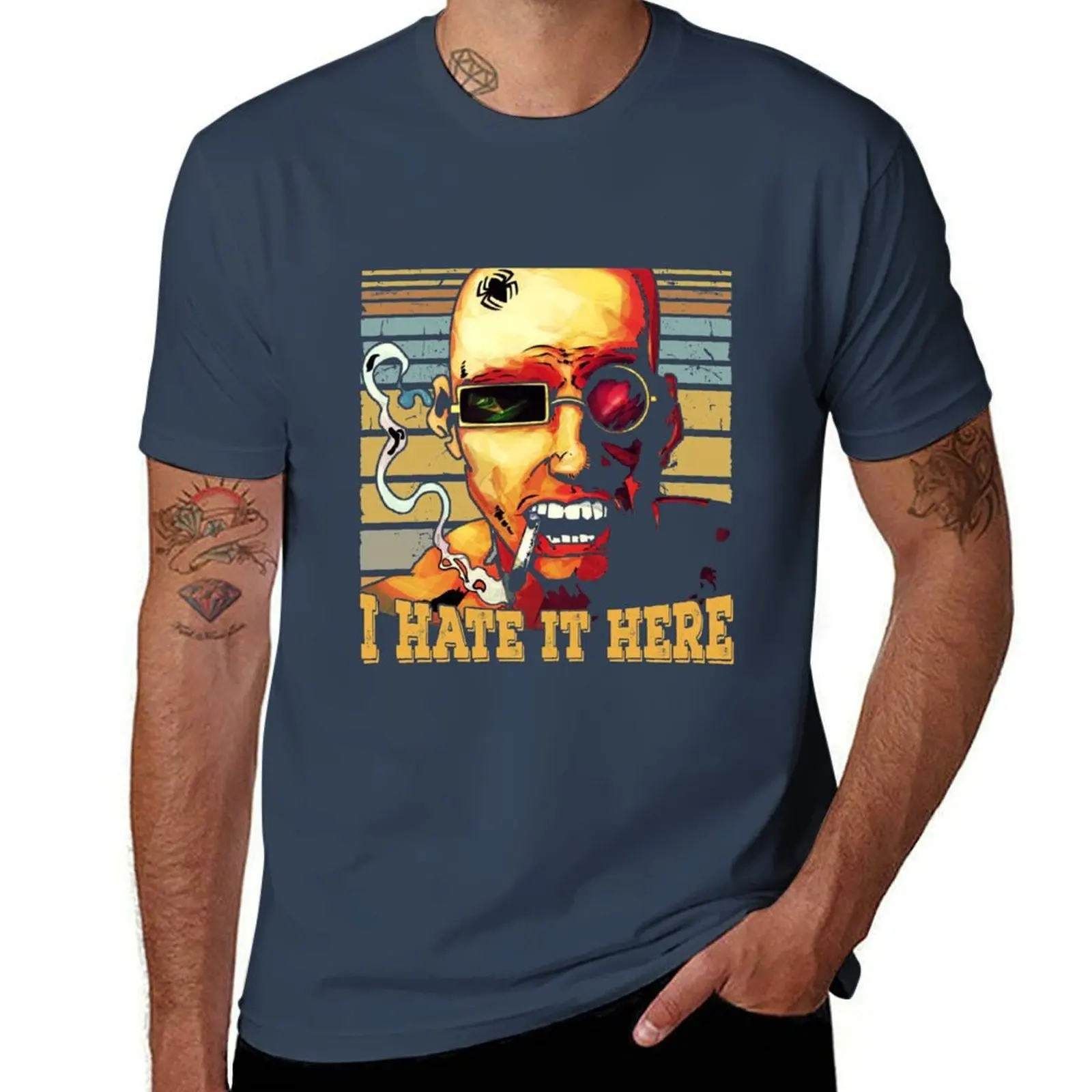 

Transmetropolitan Smoker I Hate It Here T-Shirt Casual Basic Street Style T-Shirt