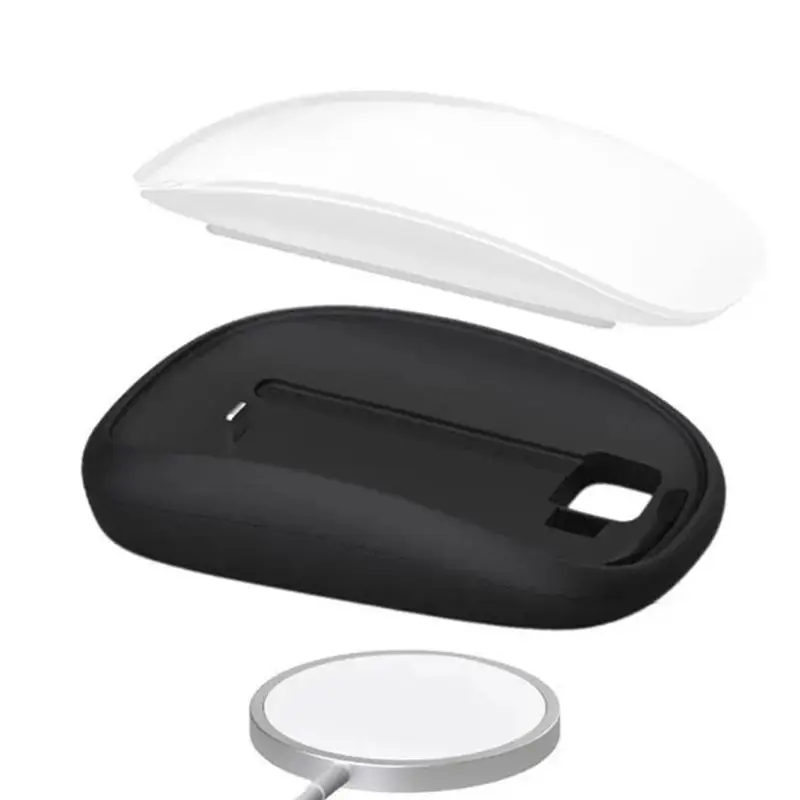 ABUO Wireless Charging Dock for Magic Mouse 2 Ergonomic Base Charging Pad Housing Increased Height White