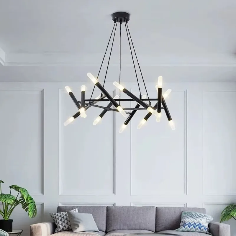 Minimalist LED Chandelier Nordic Modern Home Decor Hanging Lamp Living Dining Room Bedroom Pendent Light Indoor Lighting Fixture
