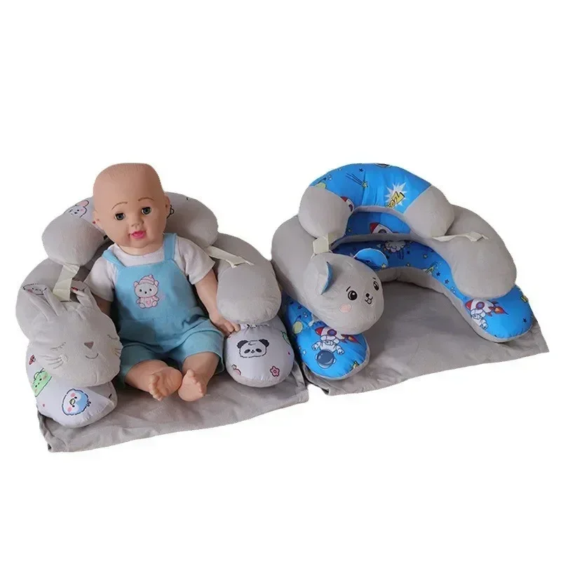 2-in-1 Baby Learning Sitting Cushion Soothing Bed Game Bed Baby Pillow Anti-collision and Anti Pressure Sitting Support Pillow