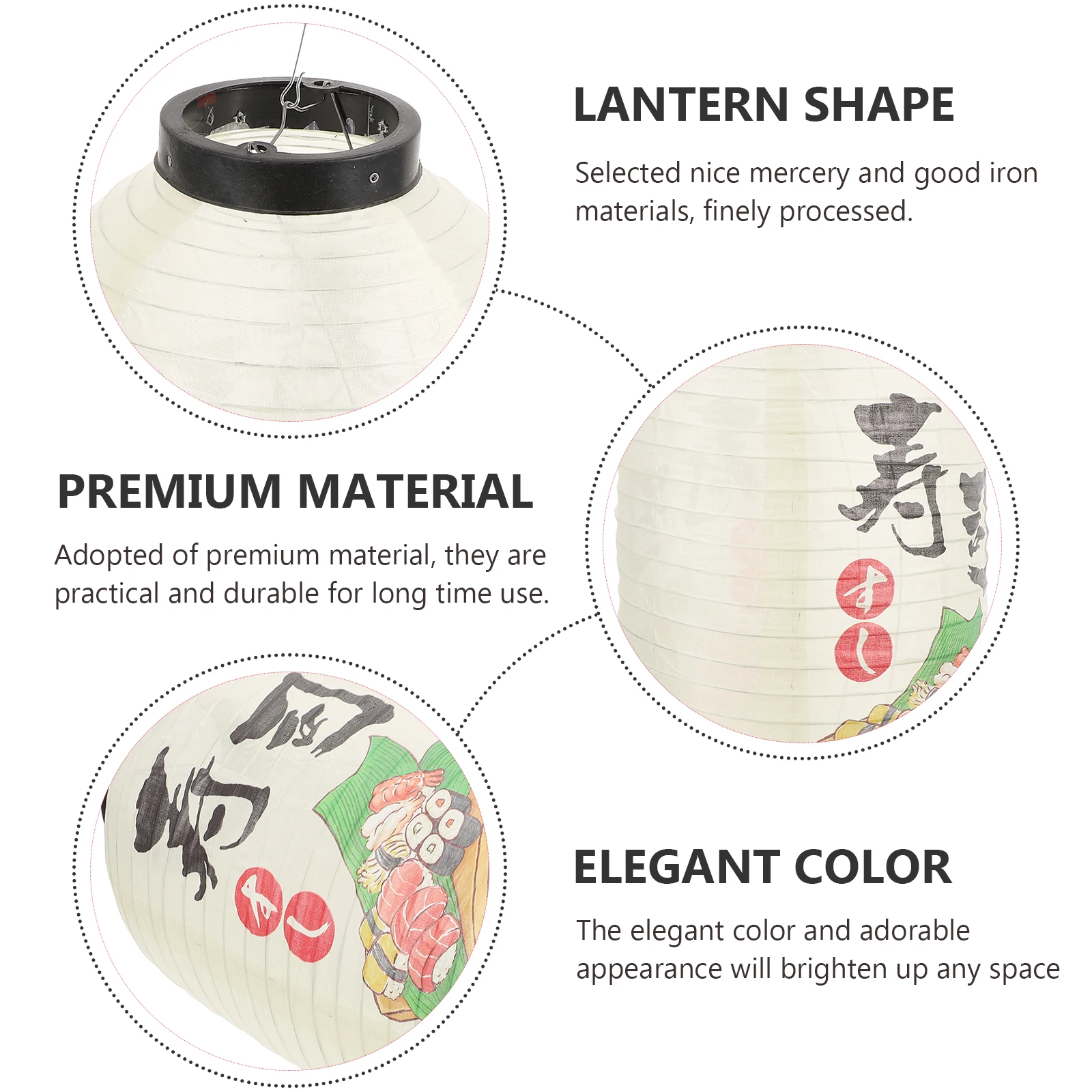 

Japanese Style Lanterns Premium Iron Silk Fabric Durable Outdoor Decorative Lanterns Party Festival Restaurant Hanging Lights