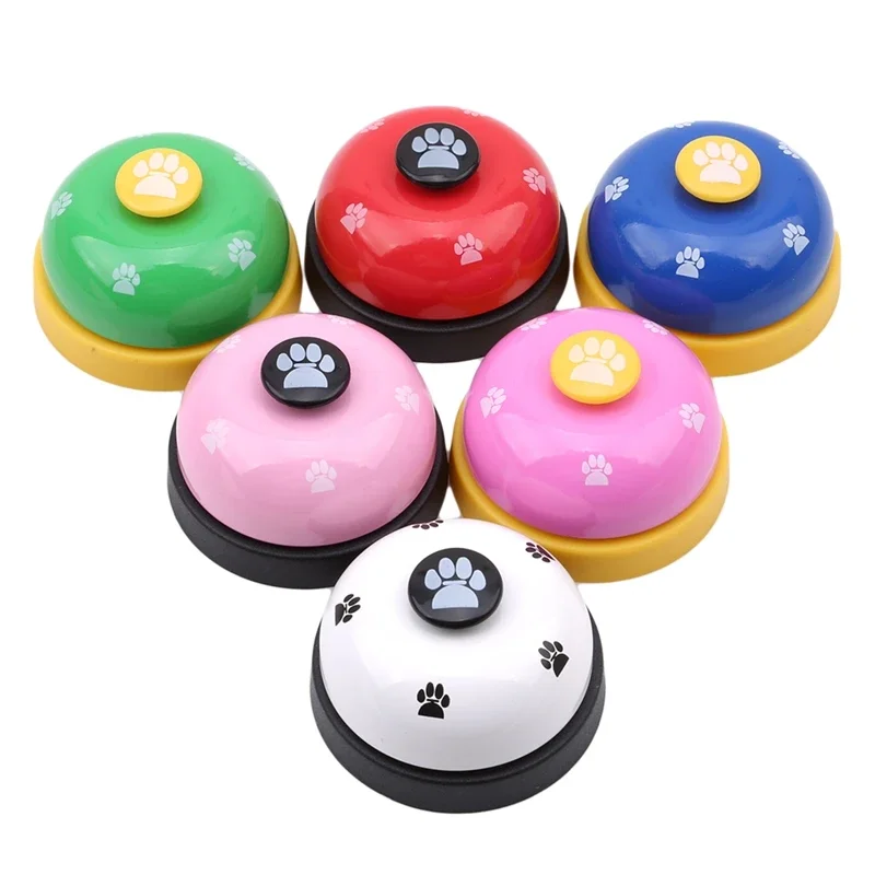 Haustierspielzeug Glocke für Hunde Katzentraining Interaktives Spielzeug namens Abendessen Kleine Glocken Fußabdruck Ringtrainer Fütterungserinnerung für Teddy