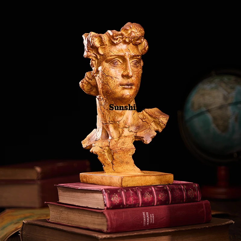 Creative David Sculpture Portrait Abstract Art Luxury Living Room Office Table Ornaments Figure Statues Resin Crafts Home Decor