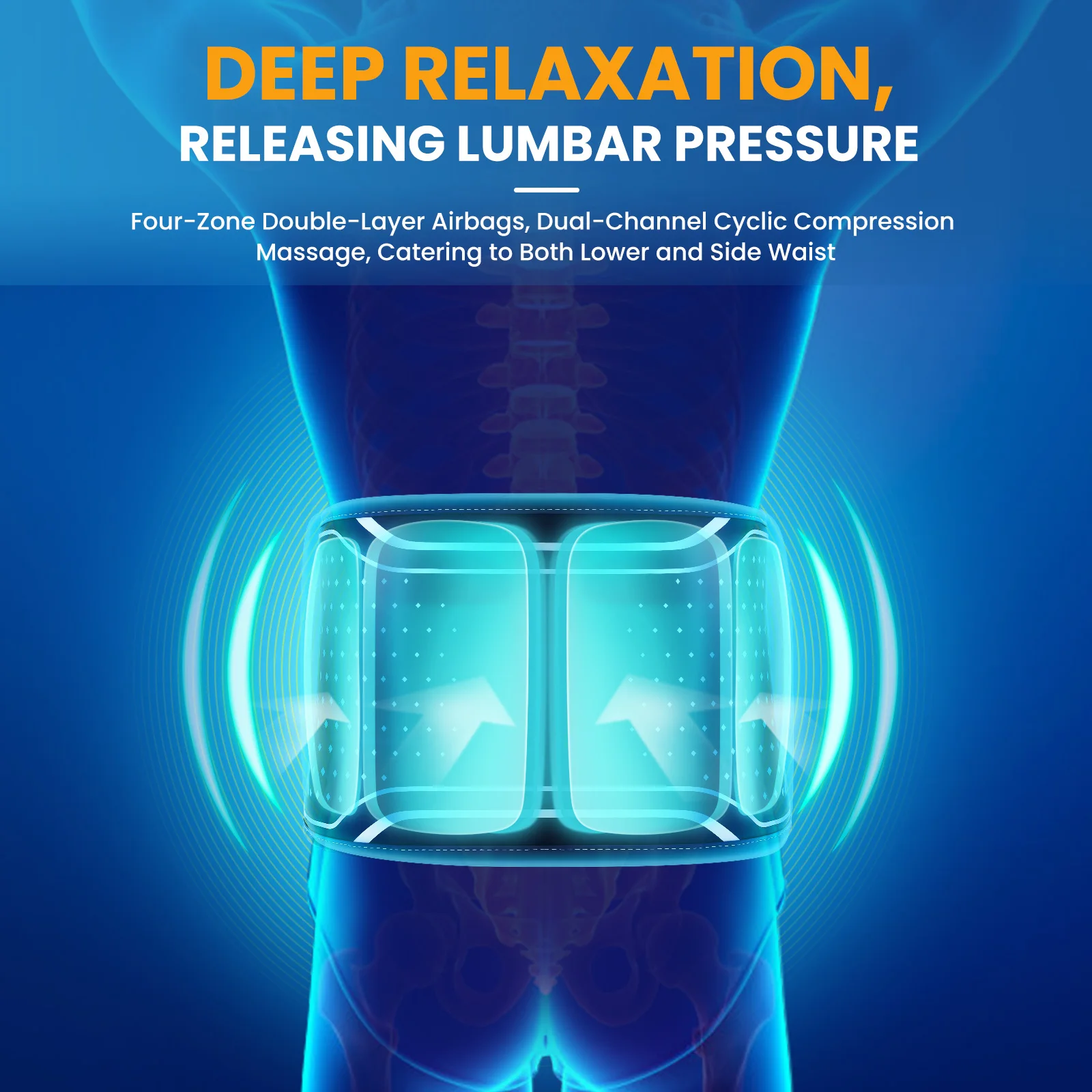 

Double-layer Airbag Waist Massager Back Decompression Belt Electric Heating Vibration Waist Massage Belt Lumbar Support Relax