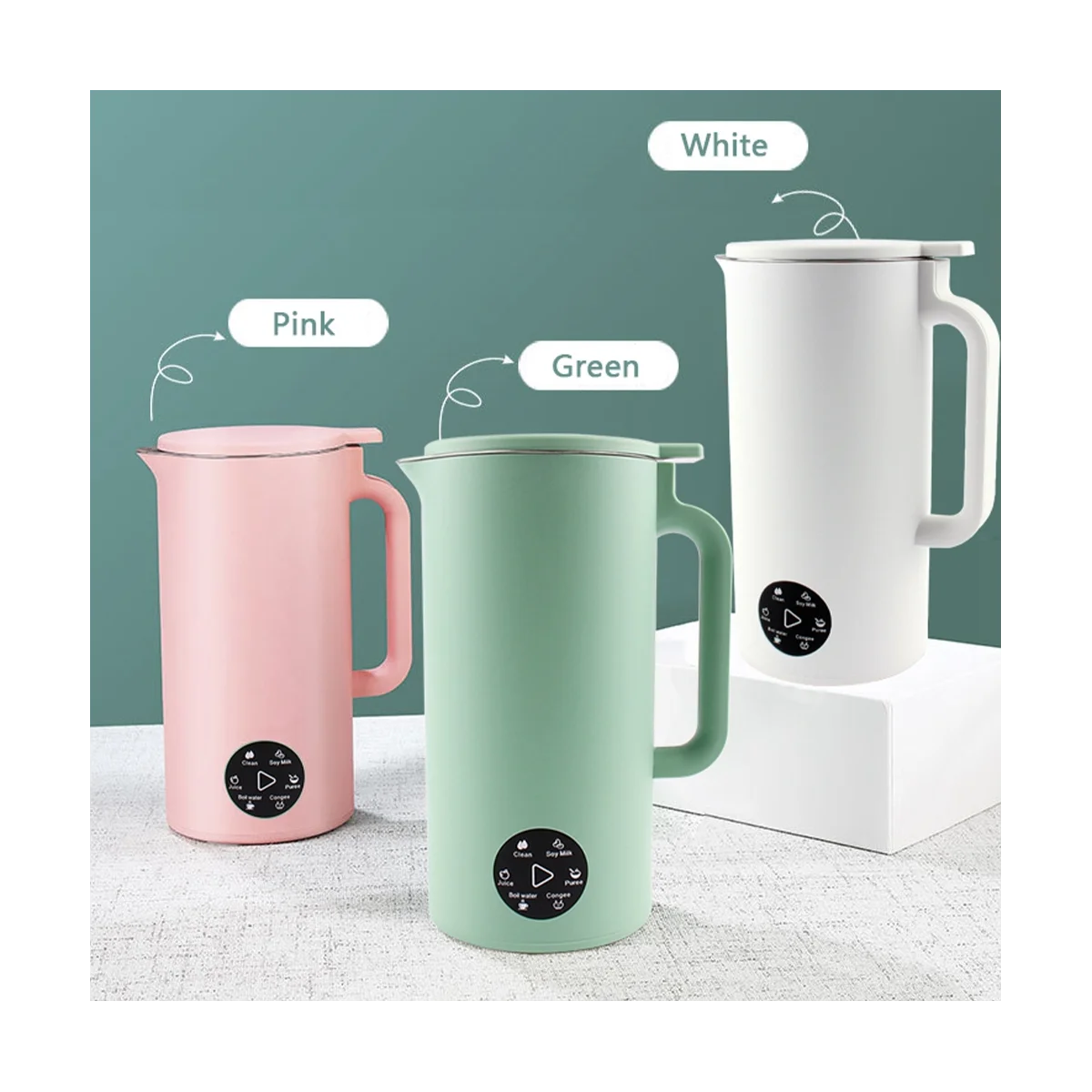 صانع حليب الصويا الكهربائية ، خلاط الطعام ، عصارة ، طاحونة الحبوب ، آلة حليب فول الصويا ، خلاط خالية من مرشح ، الأخضر الاتحاد الأوروبي التوصيل