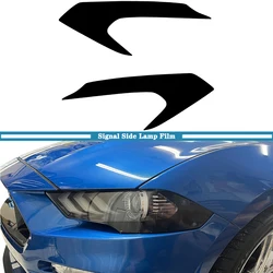 Car Sticker Decal PVC Front Light Trim Signal Side Lamp Film Waterproof for Ford Mustang 2018 2019 2020 2021 Exterior Accessory