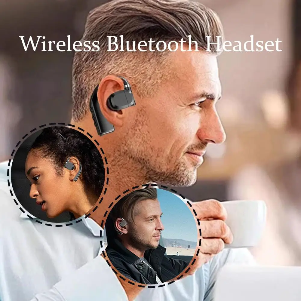 1-20Pcs Single Earphones Long Standby Business Headphone Waterproof Rotation Mono Headset Outdoor Call Bluetooth Wireless Earbud