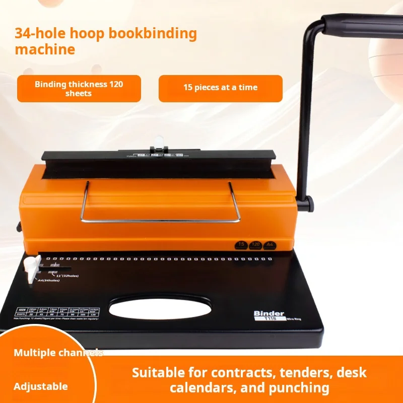 hit productBinding Machines, Manual Wire Ring Binding Machines, Double Wire Ring 34 square Hole Punchers A3A4 Desk Calendars.