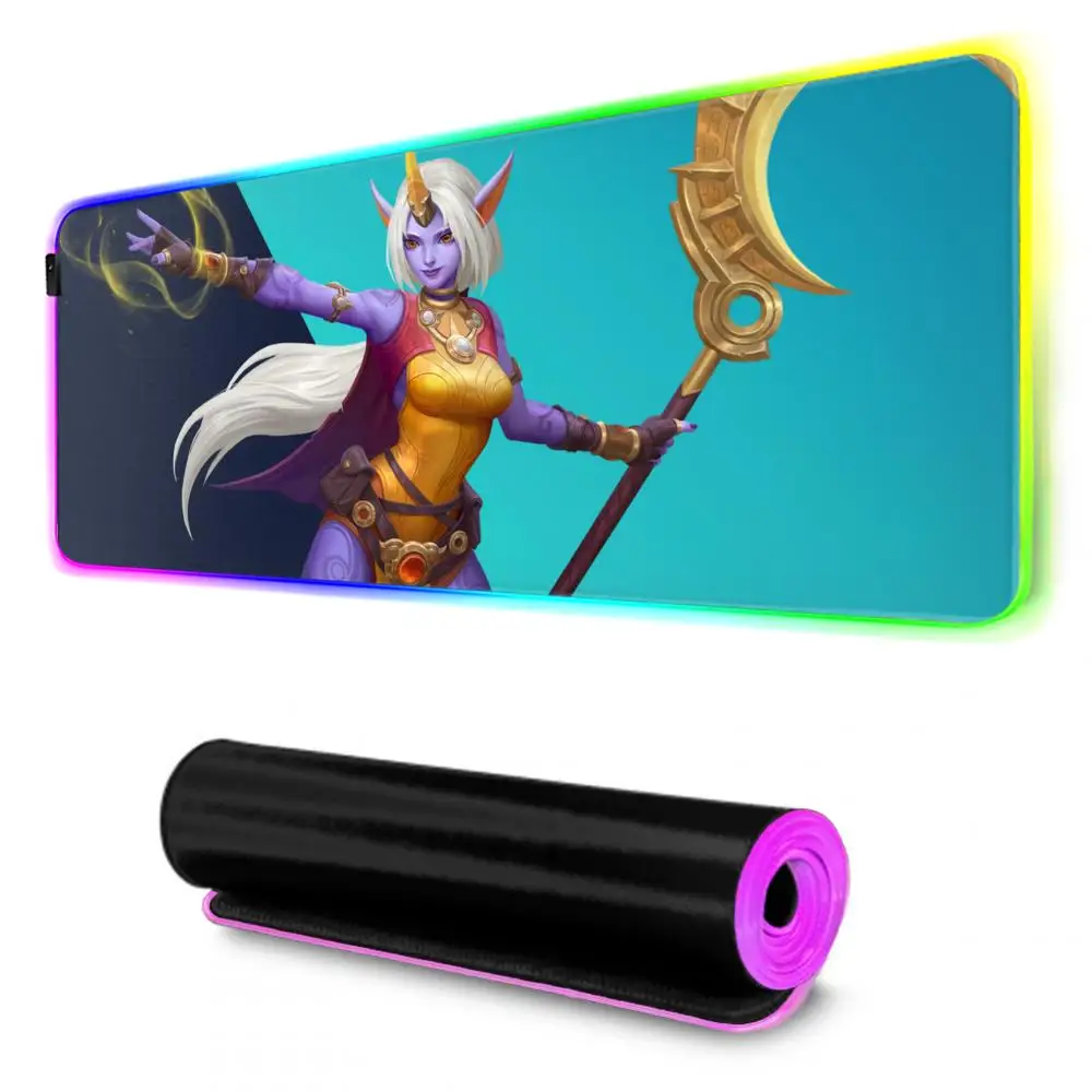 لوحة ماوس Soraka RGB لوحة ماوس ألعاب كبيرة LED وسادة مكتب الكمبيوتر لوحة ماوس مضيئة كبيرة لوحة المفاتيح الحصير الجدول البساط مع الخلفية