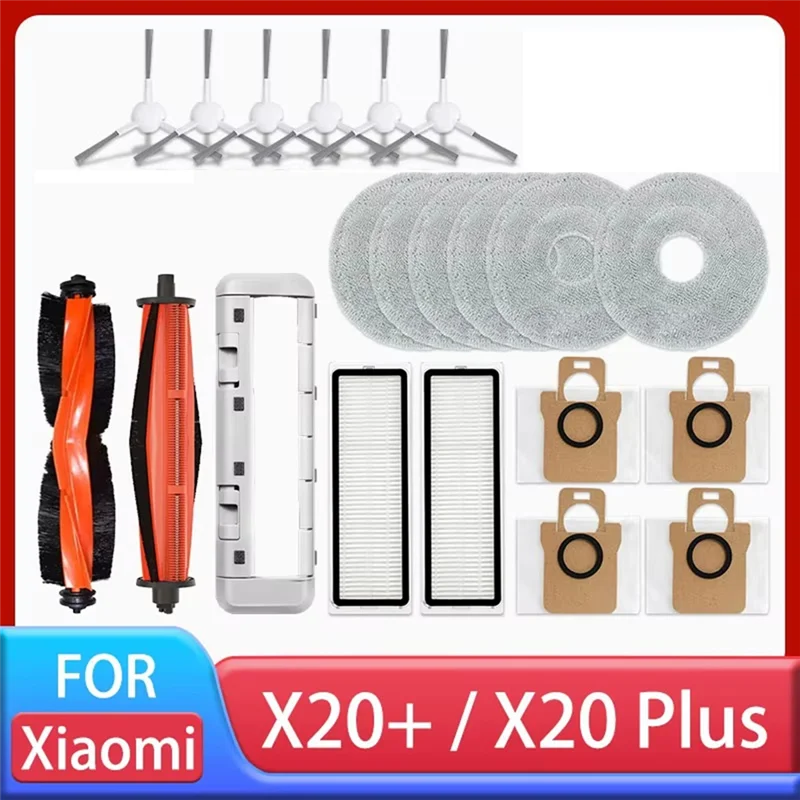 ชุดอุปกรณ์เสริมสําหรับเครื่องดูดฝุ่นหุ่นยนต์ Xiaomi X20 + / X20 Plus หลักแปรงด้านข้าง Hepa Filter Mop ผ้าฝุ่นเปลี่ยน Part-A77G
