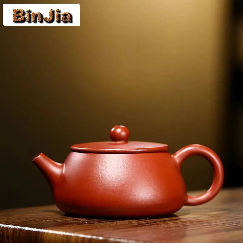 

160Ml Traditional Yixing Purple Clay Teapots Handmade Stone Scoop Pot Raw Ore Dahongpao Mud Kettle Chinese Zisha Tea Set Cafes