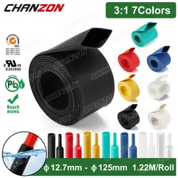 7 Colors 3:1 12.7-100mm Heat Shrink Tubing With Glue Double Wall Adhesive Lined Wire Tube Roll Marine Grade Cable Sleeve 1.22M