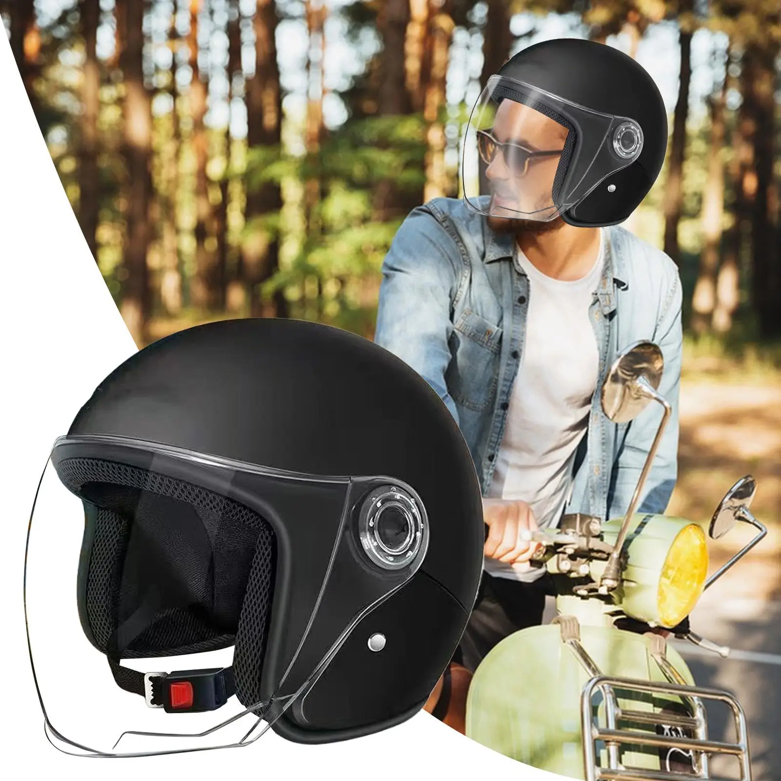 Lightweight Motorcycle Hat Safety Device Protection Scooter Riding  Warm Comfortable Headwear Adults Men Women for Travel Road