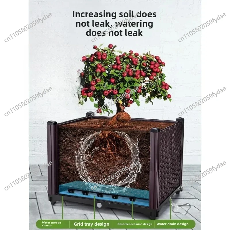 Plastic Extra-large Courtyard Balconies, Flower Boxes, Outdoor Planting Boxes, Special Boxes for Growing Vegetables