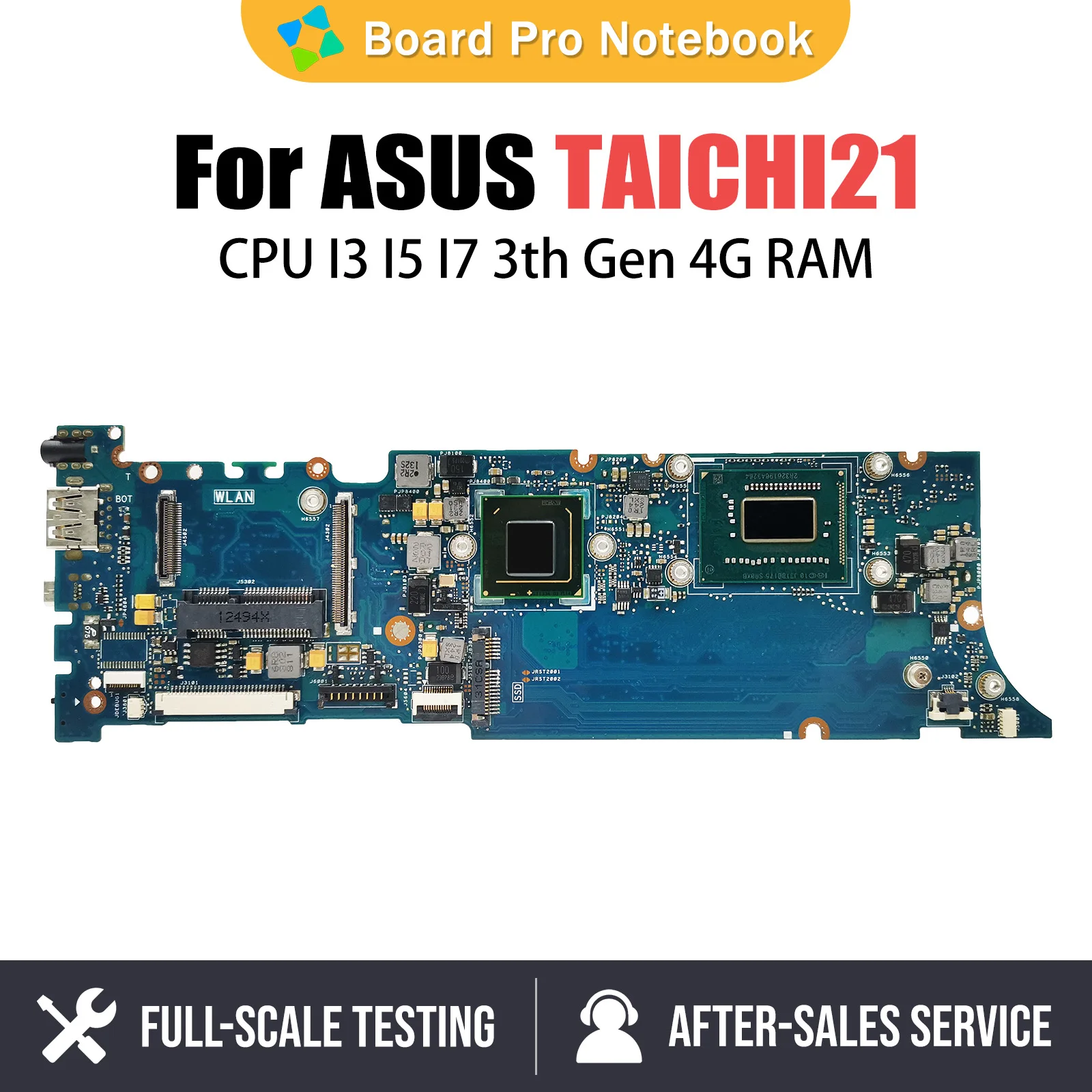 

Notebook TAICHI21 Mainboard For ASUS TAICHI 21 Laptop Motherboard With I3-3217U CPU 4GB RAM