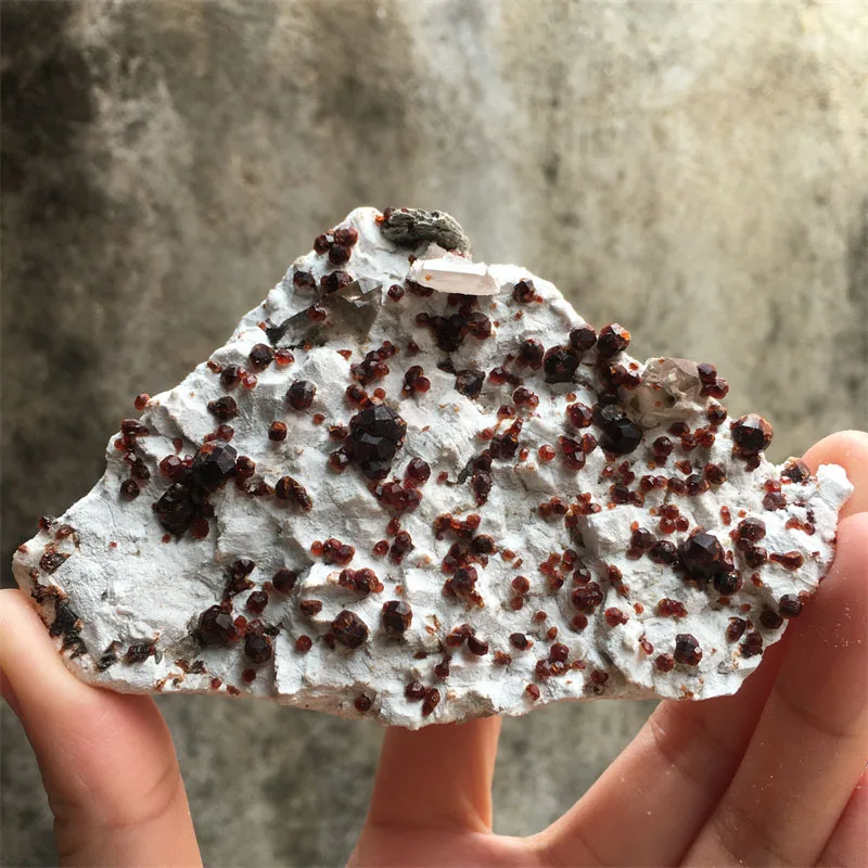 Natural Garnet With Smoky Quartz Specimen Mineral Healing Crystals Cluster Spiritual Stone Home Decor Collection