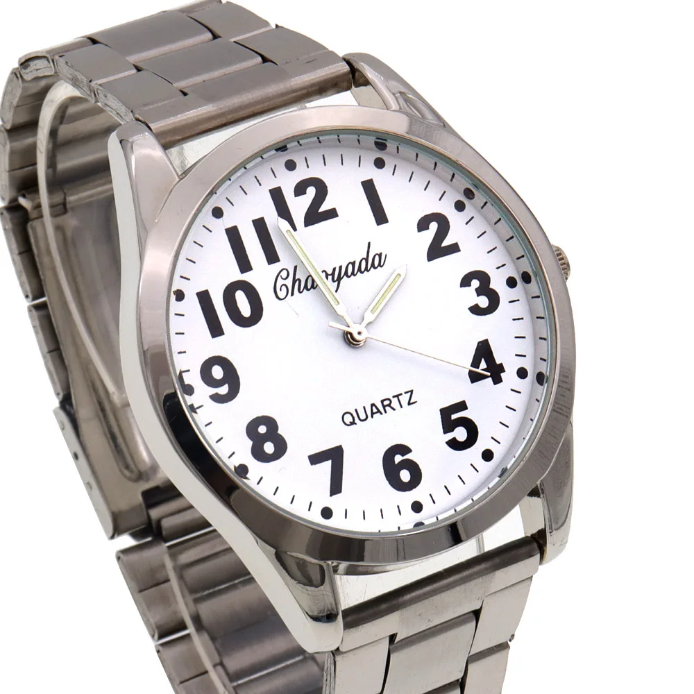 Brand Luminous Face Stainless Steel Women Men Watches Quartz Digital Clock Couple Watches